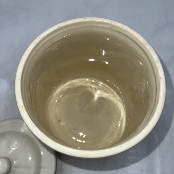 VTG McCoy Pottery Cannister w/ Lid Large Cookie Jar USA Blue and Pink Band 9" - Picture 7 of 13